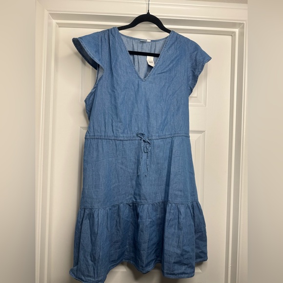 NWT GAP Blue Ruffle Mini Dress - Picture 3 of 6